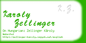 karoly zellinger business card